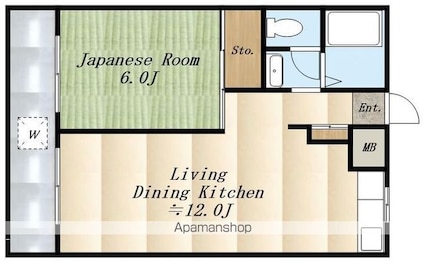 東京都三鷹市井口２丁目[1LDK/40.15m2]の間取図