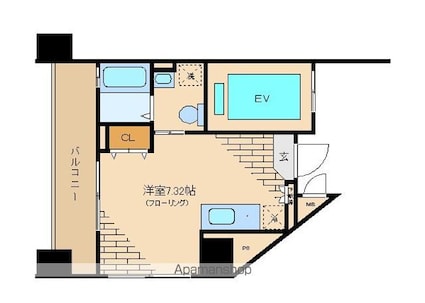 ロネスタＲ文京護国寺[1R/21.18m2]の間取図