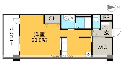 高知県高知市東雲町[1R/48.82m2]の間取図