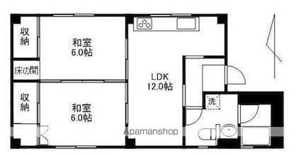 玉越ビル[2LDK/46.51m2]の間取図