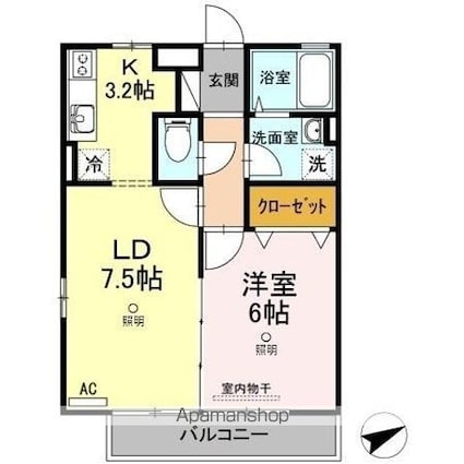 フレブラース[1LDK/40.29m2]の間取図