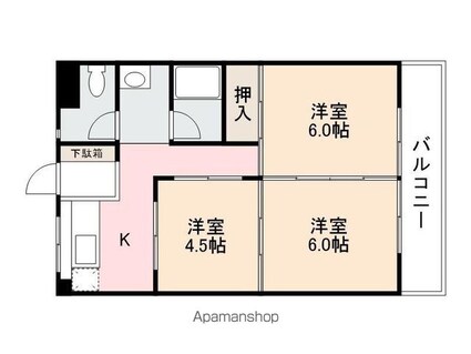 カーサクレスト[3K/46.98m2]の間取図