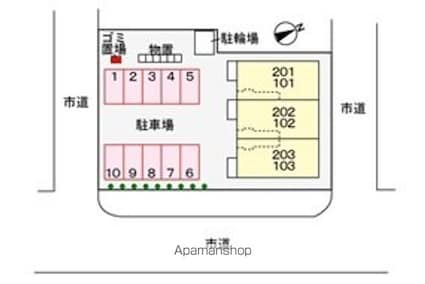 ヴェルフィオーレ．Ｋ[2LDK/56.81m2]の配置図