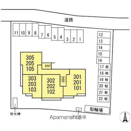 レジデンスＳＵＭＩＨＯＵ[2LDK/57.96m2]の配置図