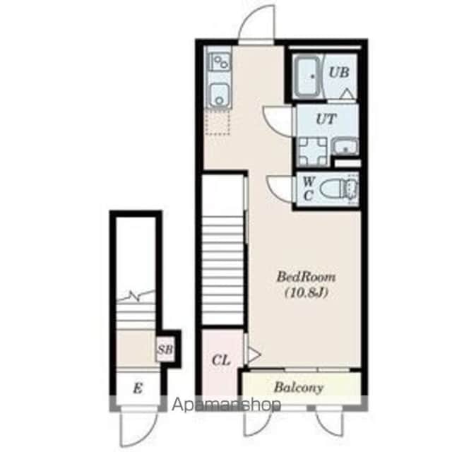 ジャルデーノ[1R/33.84m2]の間取図