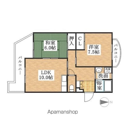ブルージュ[2LDK/52.8m2]の間取図