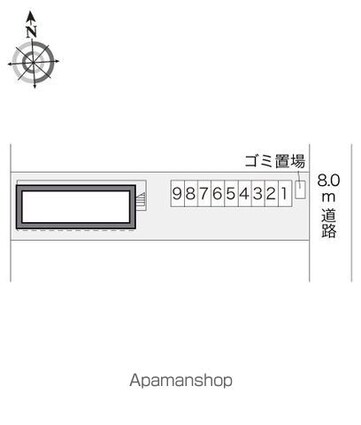 レオパレスビューラー[1K/23.18m2]の配置図