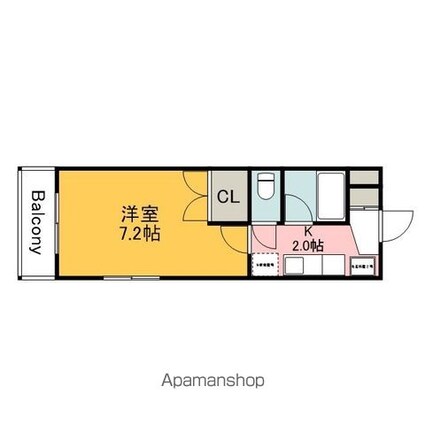 広島県広島市西区大宮１丁目[1K/21.5m2]の間取図