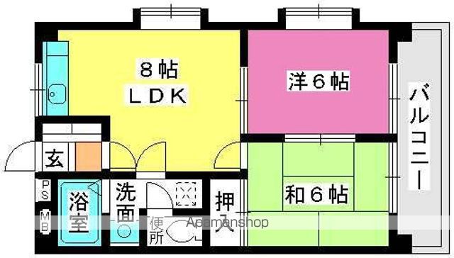 福岡市東区唐原のマンションの間取り