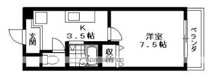 エスポワール[1K/24.95m2]の間取図