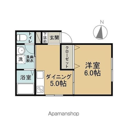 マンション桂木[1DK/27.33m2]の間取図