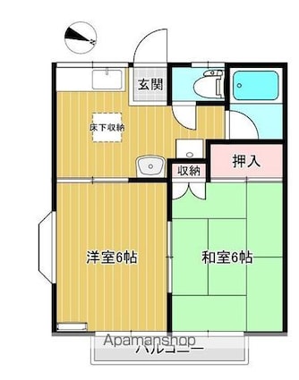 サンファン[2K/34.78m2]の間取図