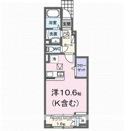 ルーセンス[1R/32.43m2]の間取図