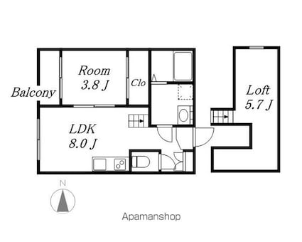ＢＲＩＸ[1LDK/30.68m2]の間取図