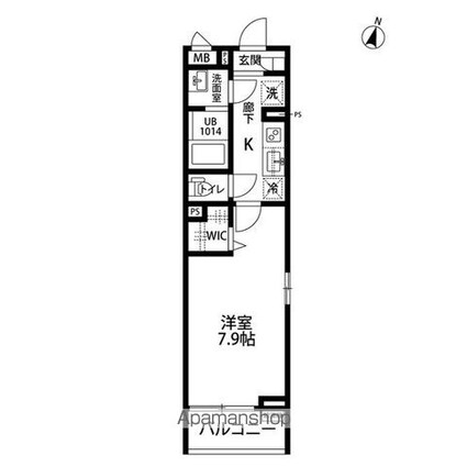 アイリスフジ[1K/26.08m2]の間取図