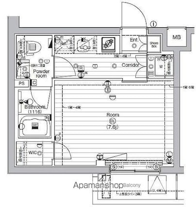 ＰＲＥＭＩＵＭ　ＣＵＢＥ　西大島[1K/25.41m2]の間取図