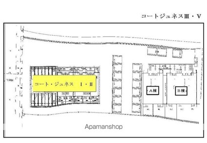 コートジュネス　Ⅴ[2DK/43.86m2]の配置図