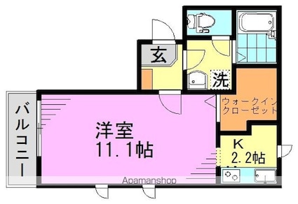 ボヌール高円寺[1K/34.04m2]の間取図