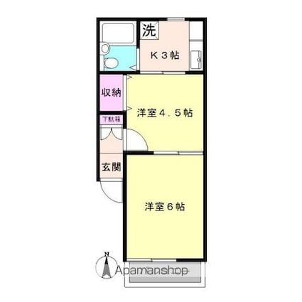 光陽パークハイツＩＩ[2K/27.26m2]の間取図