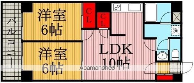 東京都世田谷区桜新町１丁目[2LDK/51.99m2]の間取図