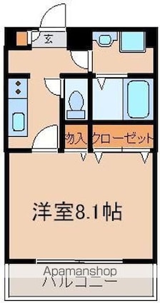サンジェルマン東中神[1K/27.62m2]の間取図
