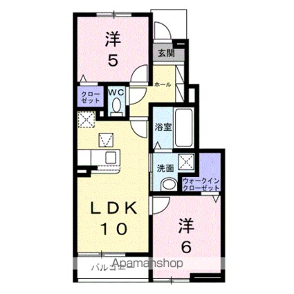 ウィステリアタウンＨ[2LDK/50.53m2]の間取図