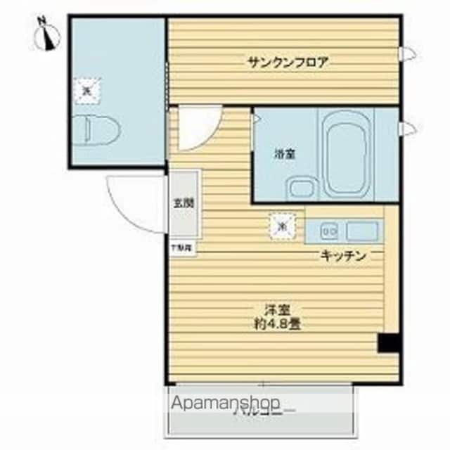 グランピエール[1R/20.34m2]の間取図