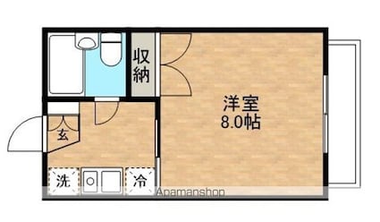 狐山ハイツⅡ[1K/23.18m2]の間取図