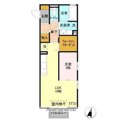 リヴェール見和[1LDK/36.65m2]の間取図