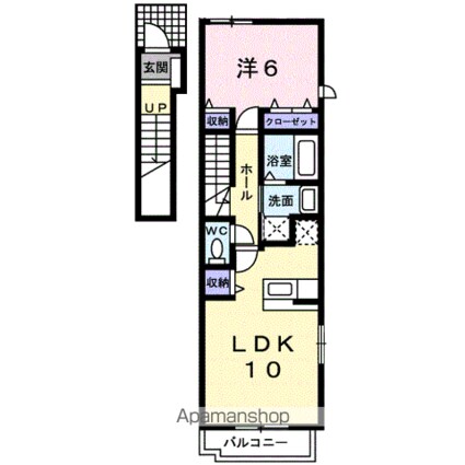 ジュエリースターＣ[1LDK/45.07m2]の間取図