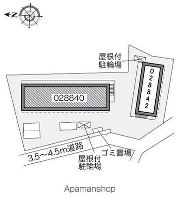東京都杉並区堀ノ内２丁目[1K/22.35m2]の配置図