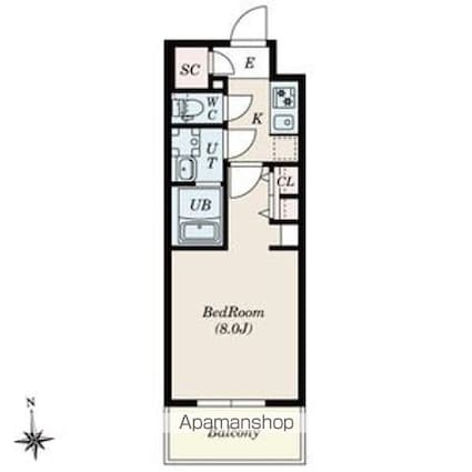 ＳーＲＥＳＩＤＥＮＣＥ尾頭橋ｂｅａｕｔｅ[1K/24.77m2]の間取図