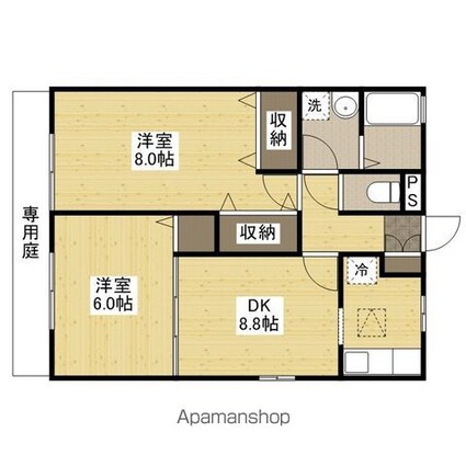 ウイングＭＩＳＡＷＡⅢ[2DK/52.5m2]の間取図