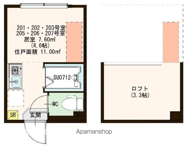 中野区江原町のアパートの間取り