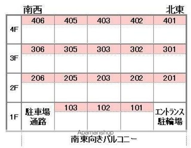 ヴァンクール立花[1LDK/40.5m2]の配置図