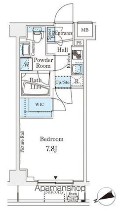 アジールコート山手動坂[1K/25.42m2]の間取図