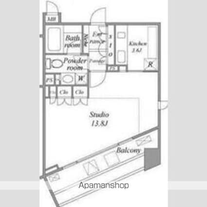 ラ　ヴォーグ南青山[1R/41.73m2]の間取図