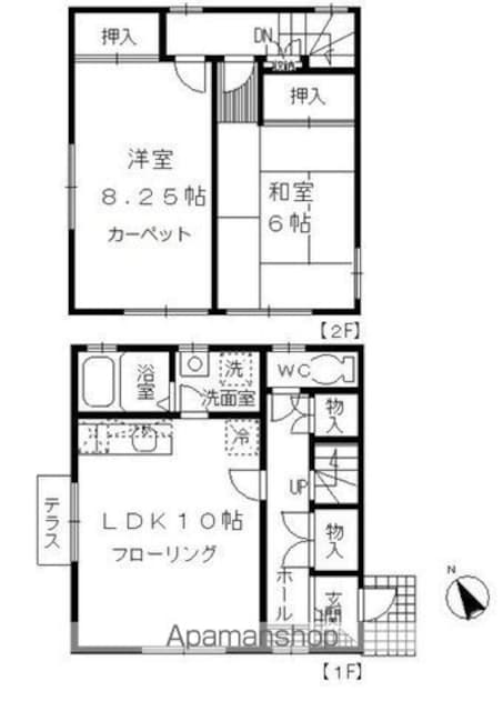 東京都杉並区清水２丁目[2DK/64.58m2]の間取図