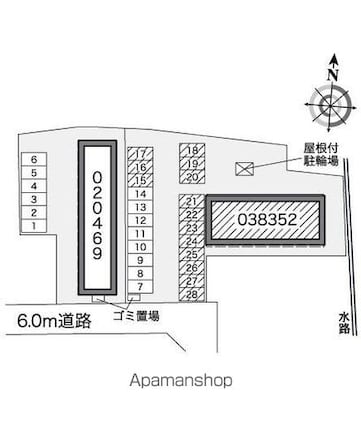 レオパレス四郎丸Ⅱ[1K/23.61m2]の配置図