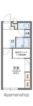レオパレスメルベーユ竹ノ内[1K/23.18m2]の間取図