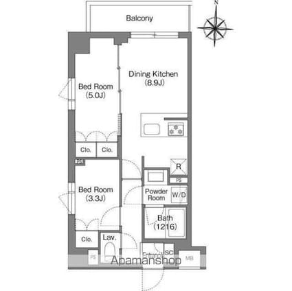 ＢＰＲレジデンス大島[2DK/41.05m2]の間取図