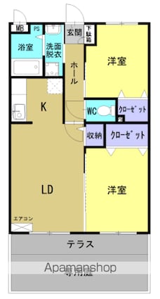 ジャルディーノ[2LDK/50.51m2]の間取図