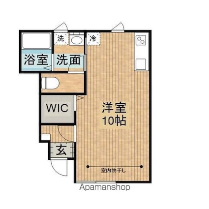 テゾーロ梨木Ｃ棟[1R/27.68m2]の間取図