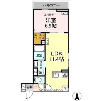 セレスティア大谷田ＩＩ[1LDK/40.94m2]の間取図