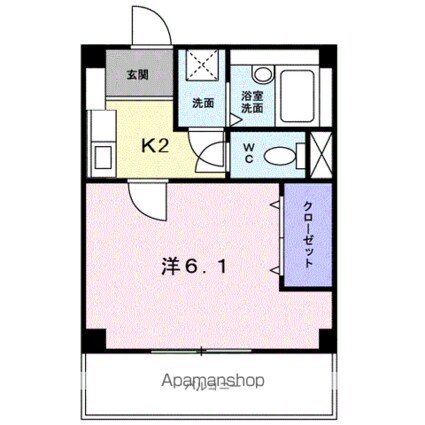 サンライズ[1K/21.5m2]の間取図