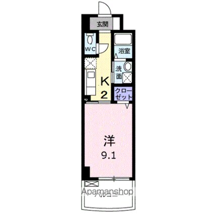 モデラート[1K/30.96m2]の間取図