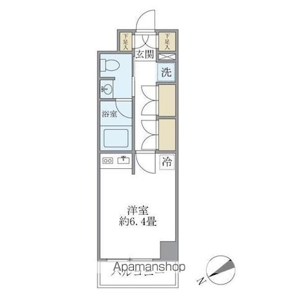 ＫＤＸレジデンス駒沢公園[1R/22.37m2]の間取図