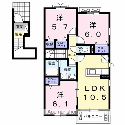 クラール南庄町 Cの間取り写真