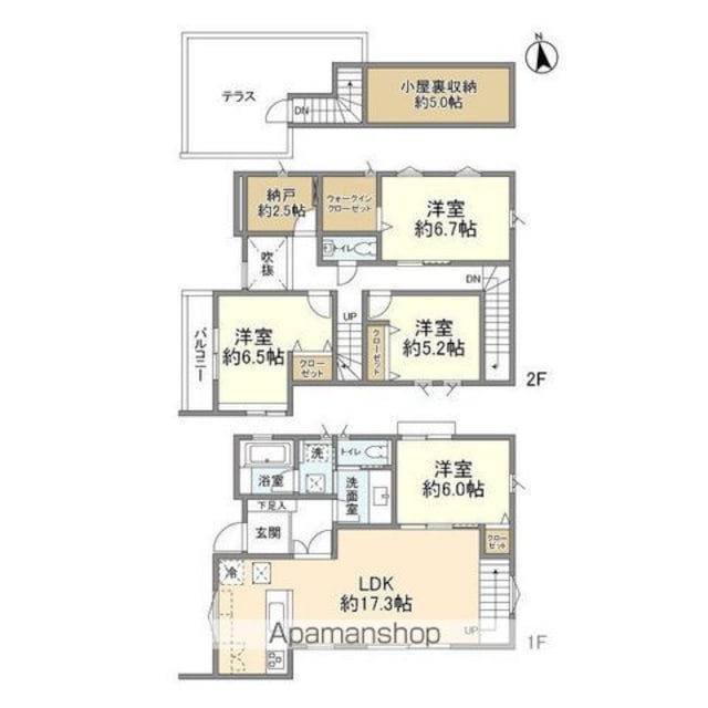 八幡山３丁目貸家[4LDK/111.37m2]の間取図