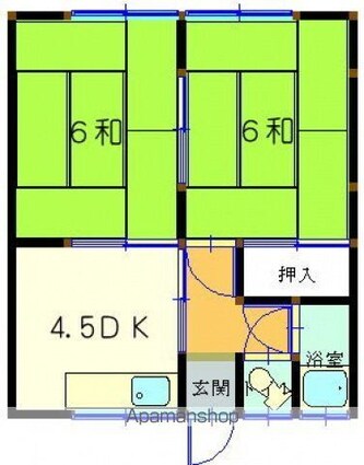 第二河村荘[2DK/34.78m2]の間取図